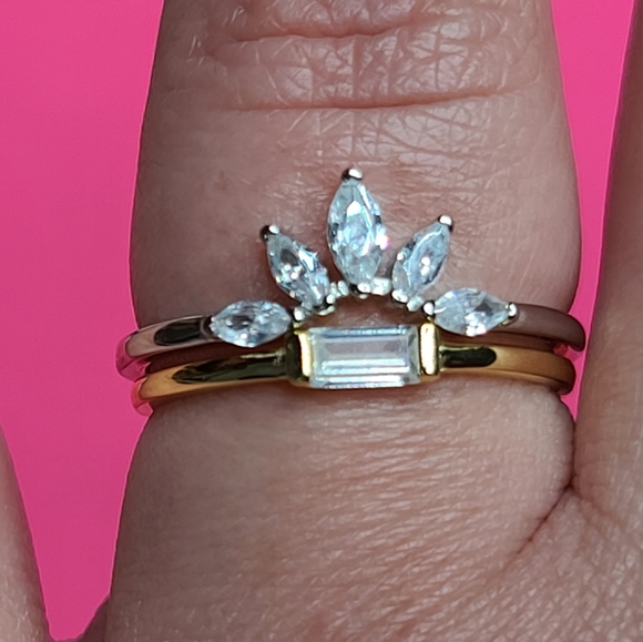 925 Sterling Silver Crown Ring Enhancer Marquise - Picture 7 of 16